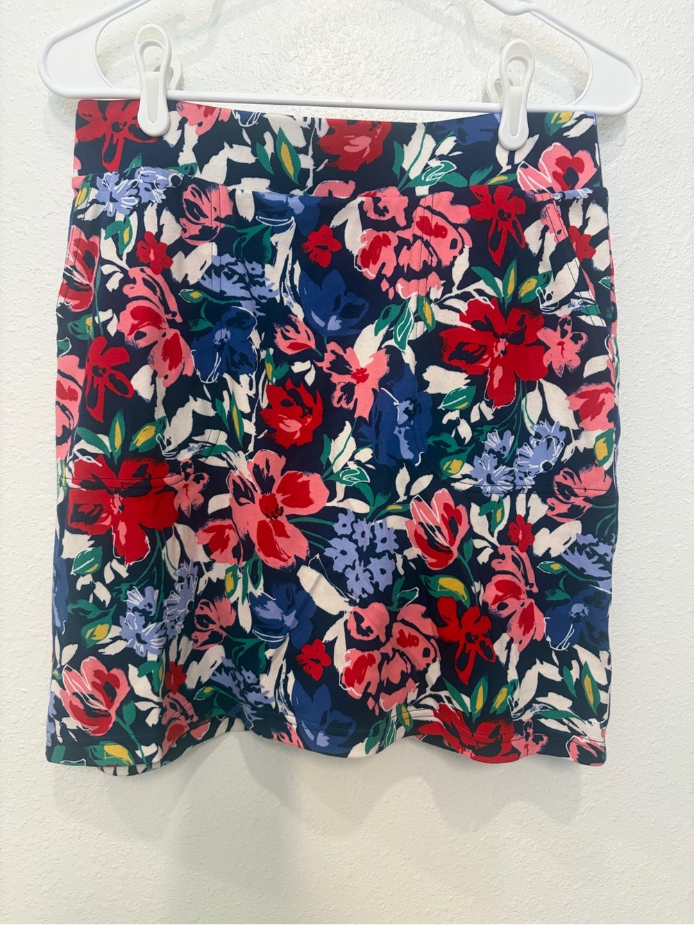 Navy Floral Mini Skort